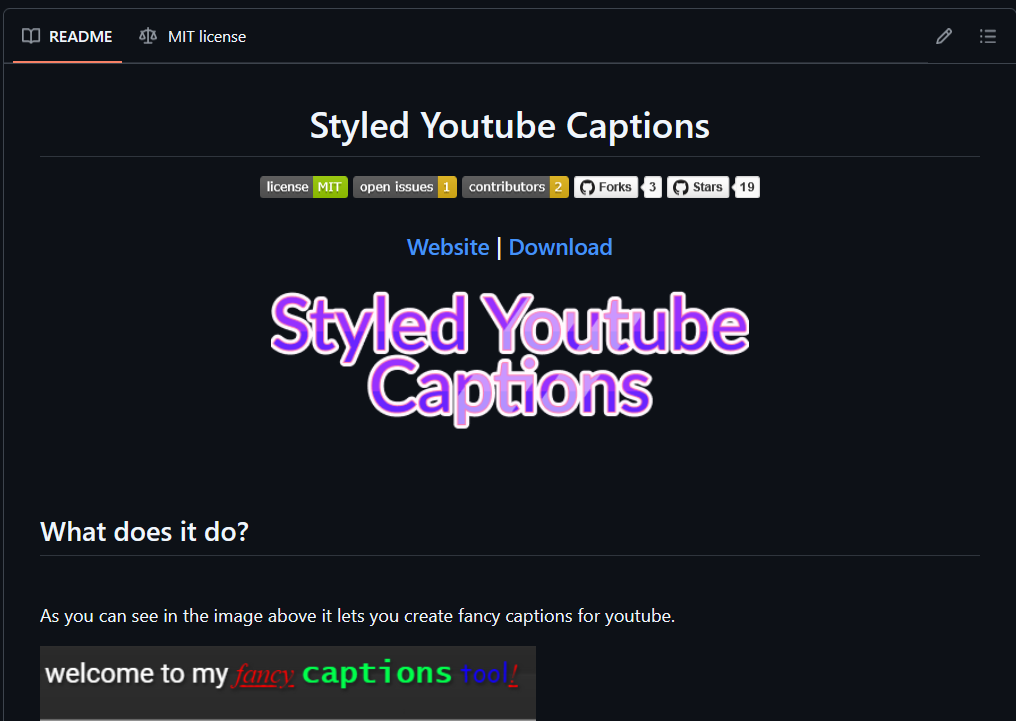 Styled Youtube Captions